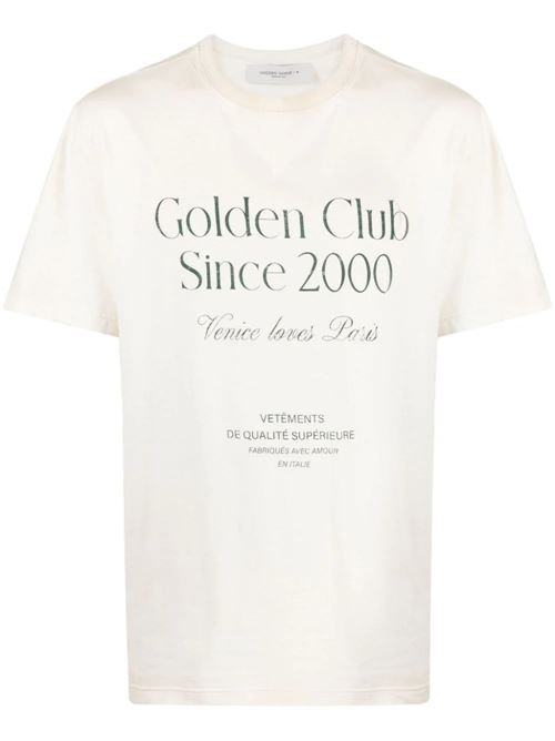 T-shirt con stampa slogan effetto invecchiato Golden Goose | GMP01220P00133311740